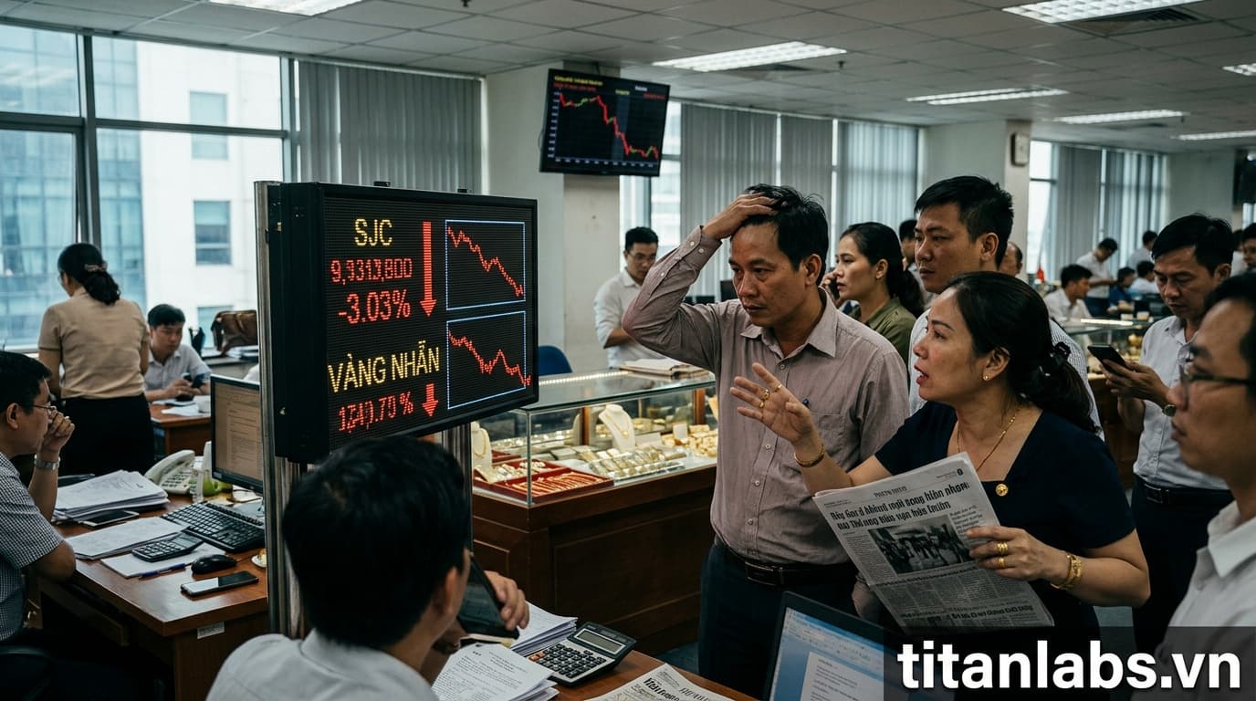 Giá vàng SJC và vàng nhẫn giảm mạnh