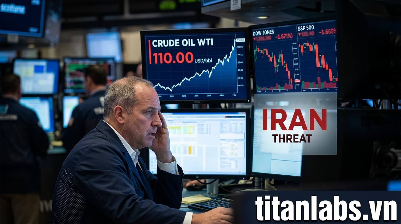 Dầu thô Mỹ lên 110 USD, Phố Wall giảm sau lời đe dọa Iran