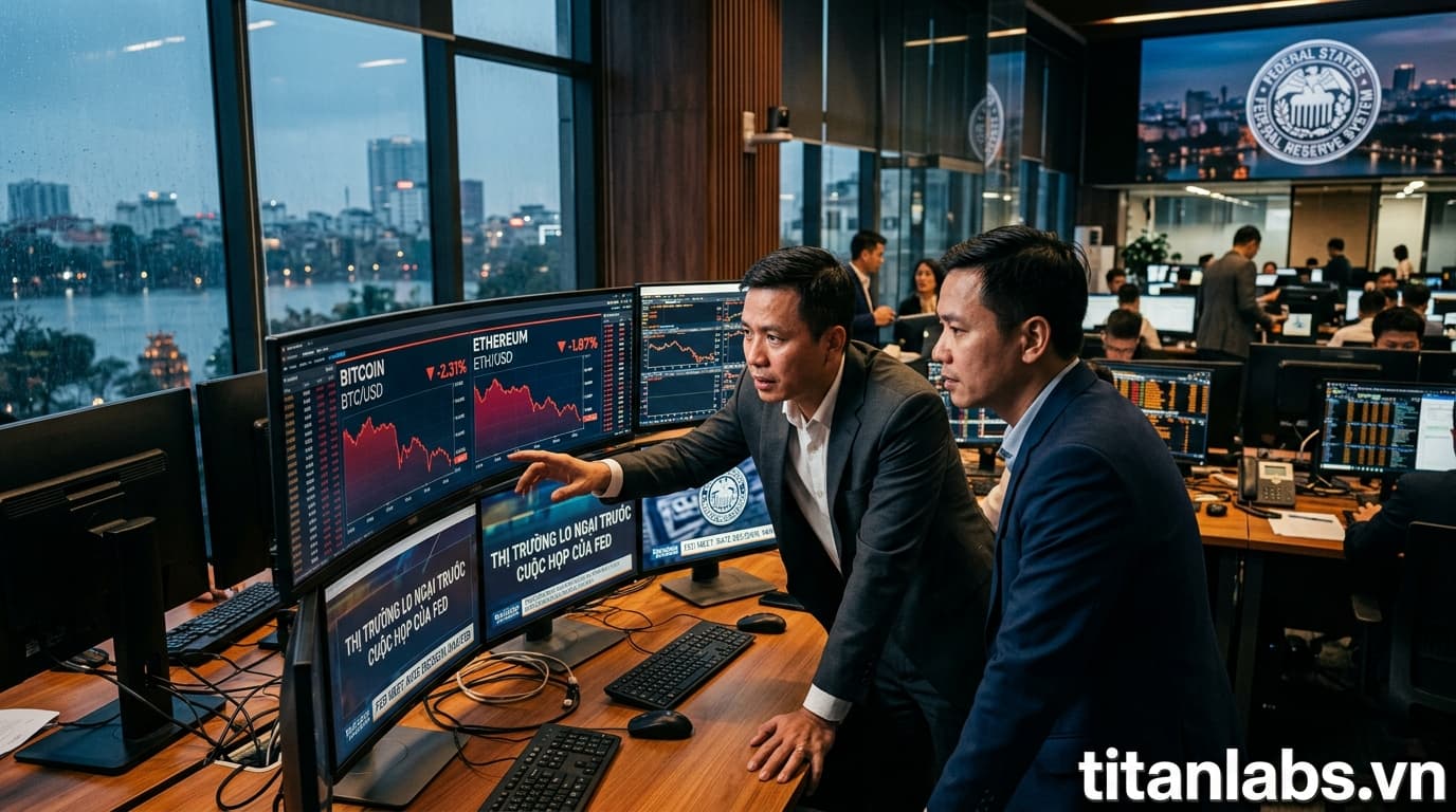 Bitcoin, Ethereum giảm trước cuộc họp của Fed