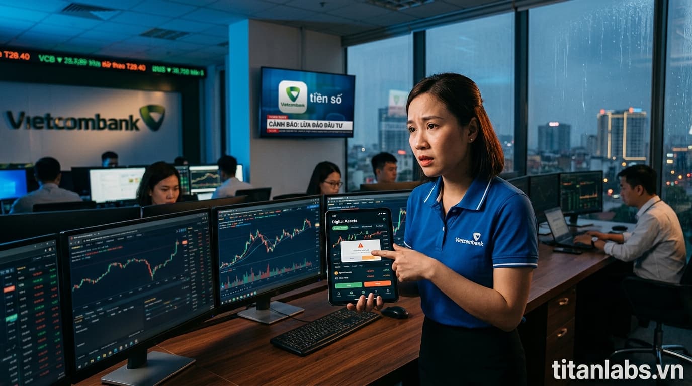 Vietcombank cảnh báo giả mạo để lừa đảo đầu tư tiền số