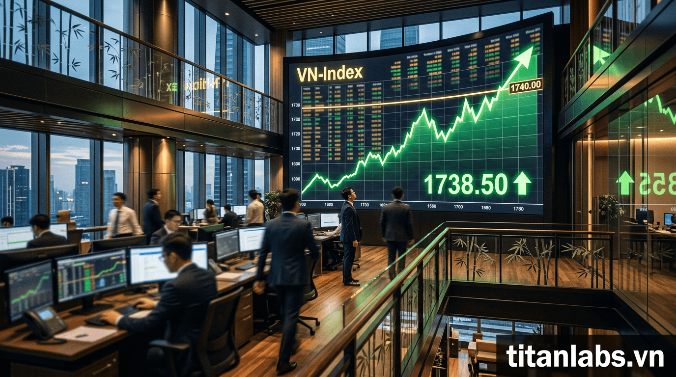 VN-Index hồi phục mạnh, hướng tới kháng cự 1.740 điểm